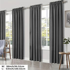 100% Blackout Curtains Rod Pocket 4 Panels - Thermal Insulated Energy Saving Drapes for Bedroom Living Room, 38" & 52" Wide 54"–108" Long, 7 Colors