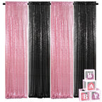 Sequin Backdrop Curtains 4 Panels 2FT x 8FT Glitter Party Decorations for Wedding Birthday Photo Booth Stage Background 30+ Colors