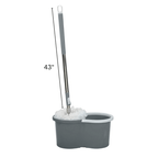 Pink 360 Spin Mop and Bucket Set with Wringer 4 Microfiber Heads Stainless Steel Adjustable Handle for Hardwood Tile Laminate Floor Cleaning