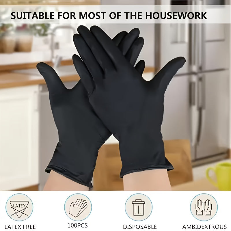 Thickened Nitrile Gloves Disposable Diamond Fingertip Pattern Latex Free Powder Free Heavy Duty Industrial Gloves for Automotive Cleaning Manual Labor S M L XL