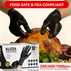 Black Nitrile Gloves Disposable Food Safe Latex Free Powder Free Heavy Duty Puncture Resistant Kitchen Cooking Cleaning Dishwashing Gloves S M L XL 200 600 1000 Count