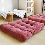 Plush Square Seat Cushion 21.6x21.6 In – Soft Floor Cushion for Dining Chair Tatami Futon Office Computer Chair, 2 Colors