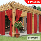 Outdoor Curtain Panels for Patio Gazebo Porch – Weather-Resistant, Light-Filtering Sun Block Privacy Drapes, 4 Panels, Multiple Sizes & Colors