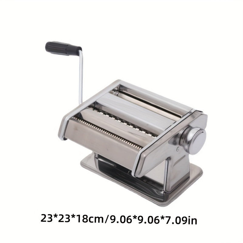 Manual Pasta Maker Machine Stainless Steel – 9 Adjustable Thickness Settings Noodle Cutter for Spaghetti, Fettuccine, Lasagna & Dumpling Wrappers, Durable Kitchen Tool