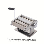 Manual Pasta Maker Machine Stainless Steel – 9 Adjustable Thickness Settings Noodle Cutter for Spaghetti, Fettuccine, Lasagna & Dumpling Wrappers, Durable Kitchen Tool