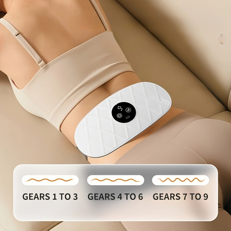 Electric Abdominal Massager 9-Level Intensity USB Rechargeable EMS Belly Muscle Stimulator for Daily Relaxation & Fitness Gift