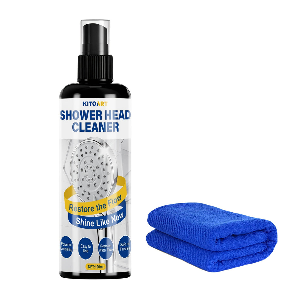 Shower Head & Bathroom Cleaner Spray Gel - No-Scrub No-Wipe Formula, Removes Mineral Deposits & Limescale from Showerheads, Bathtubs, Sinks & Toilets, Works on Glass & Metal, 120ml / 240ml