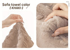 Faux Rabbit Fur Sofa Cover Thick Winter Warm Couch Protector Non-Slip Machine Washable Pet-Friendly Floral Sofa Slipcover for 1 2 3 4 Seater Living Room Bedroom