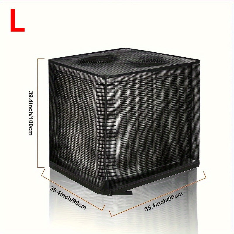 AC Cover Outdoor Heavy Duty Central Air Conditioner Unit Cover Breathable Mesh Adjustable Buckle Straps Debris Bug Leaf Rain Snow UV Protection Residential Commercial XS S M L