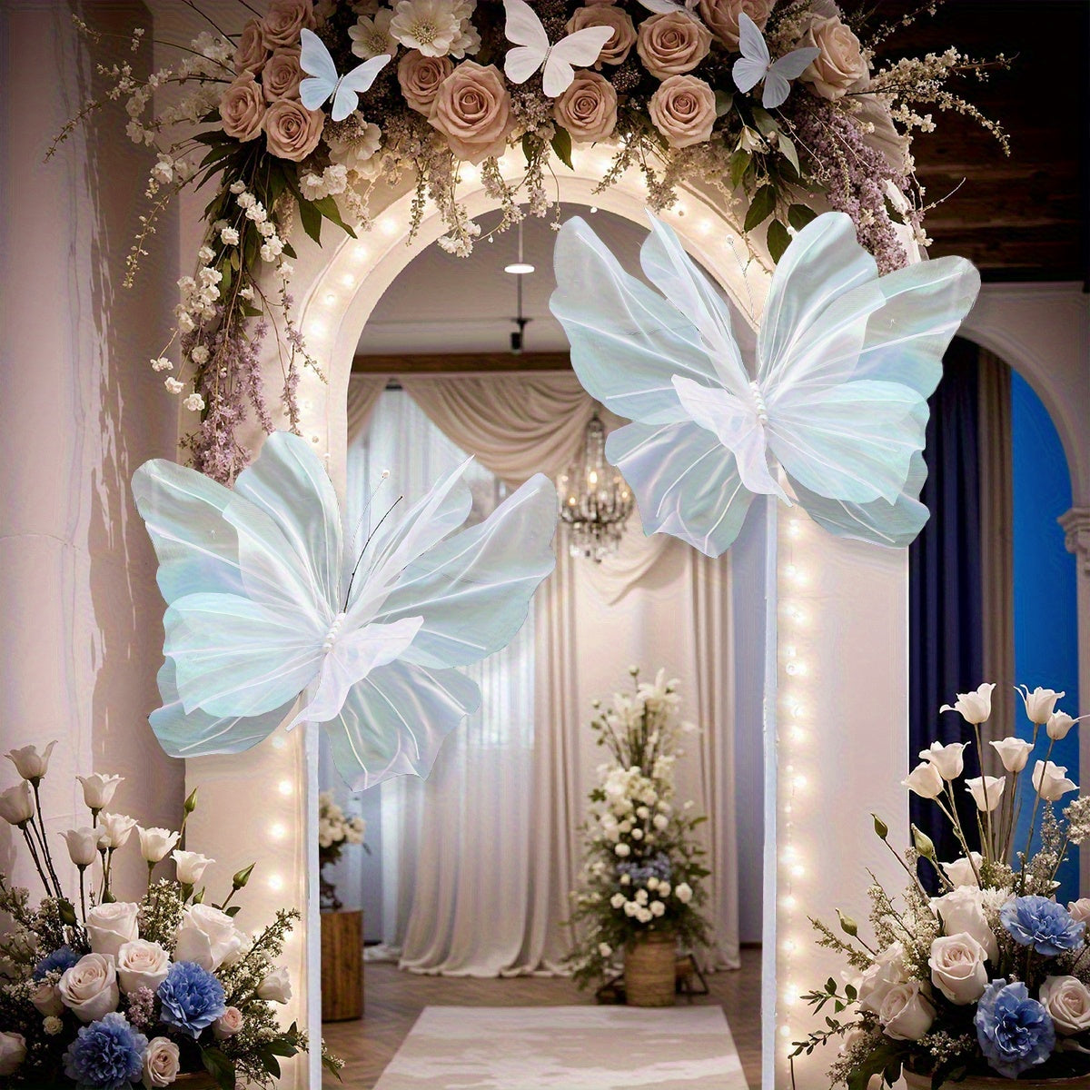 3D Butterfly Wall Decorations 3pcs Large 50cm Artificial Butterfly Party Decor for Baby Shower Wedding Birthday Home Bedroom Nursery Supplies – Set of 3