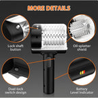 Cordless Electric Grill Brush – 800 RPM Rotating BBQ Cleaning Tool, 2000mAh Rechargeable, 304 Stainless Steel Bristles, Includes Replacement Head & Gloves, Portable Outdoor Grill Scrubber