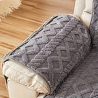 Thickened Shu Velvet Fleece Non-Slip Recliner Cover Plush Sofa Chair Cover – Warm Cozy Furniture Protector for Living Room Office Home, All-Season Recliner Slipcover
