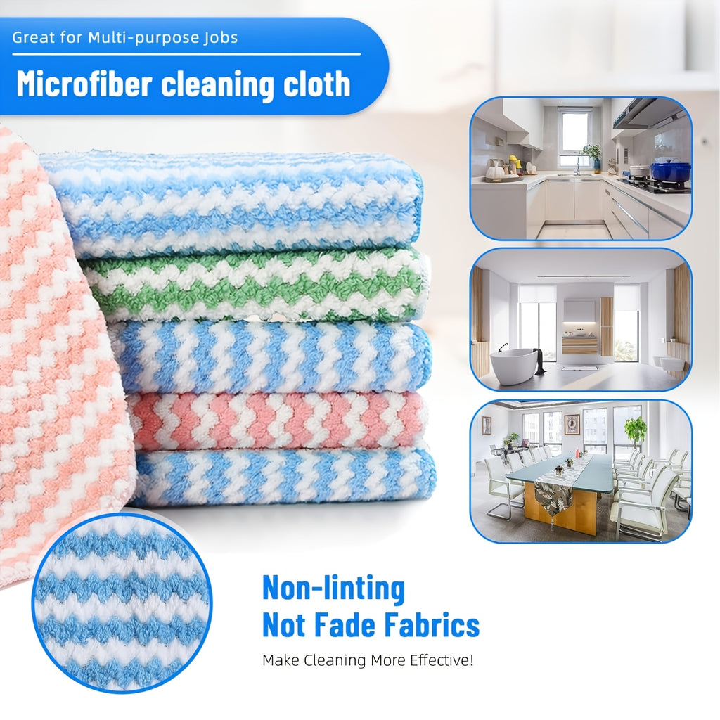 Microfiber Cleaning Cloths 18-Pack, Ultra-Fine Fiber Reusable Dishwashing & Kitchen Cloths – Multi-Color, Streak-Free for Home & Kitchen Use