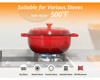 Dutch Oven 5QT 6QT 7.5QT Enameled Cast Iron Cookware with Lid Silicone Handles Oven Safe 500°F Bread Baking Stews Roasts Multiple Colors