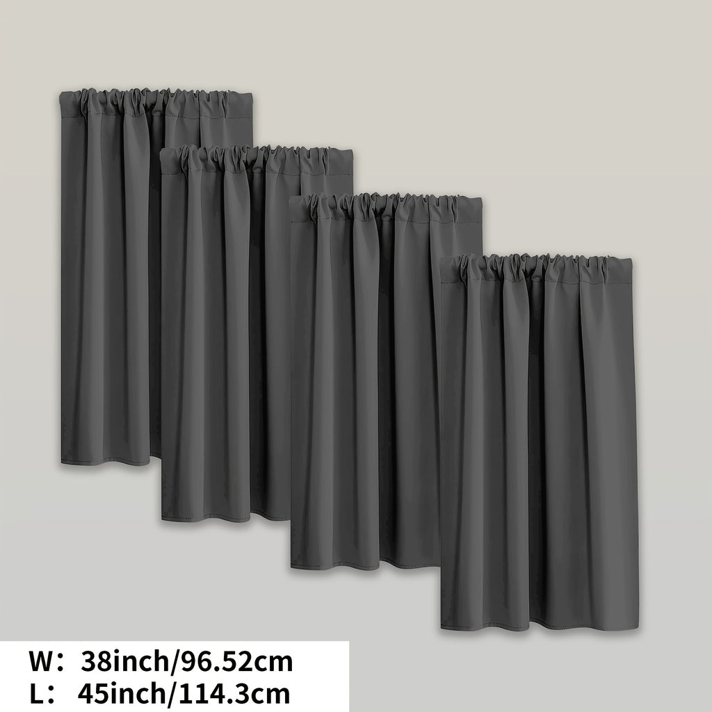 Blackout Curtains Rod Pocket 4 Panels - Thermal Insulated Room Darkening Noise Reducing Matte Drapes for Bedroom Living Room Office, 9 Colors 11 Sizes