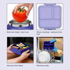 Stainless Steel Insulated Lunch Container Set 8oz Thermos Food Jar with Cooling Container for Kids School Work Meal Prep Purple Green