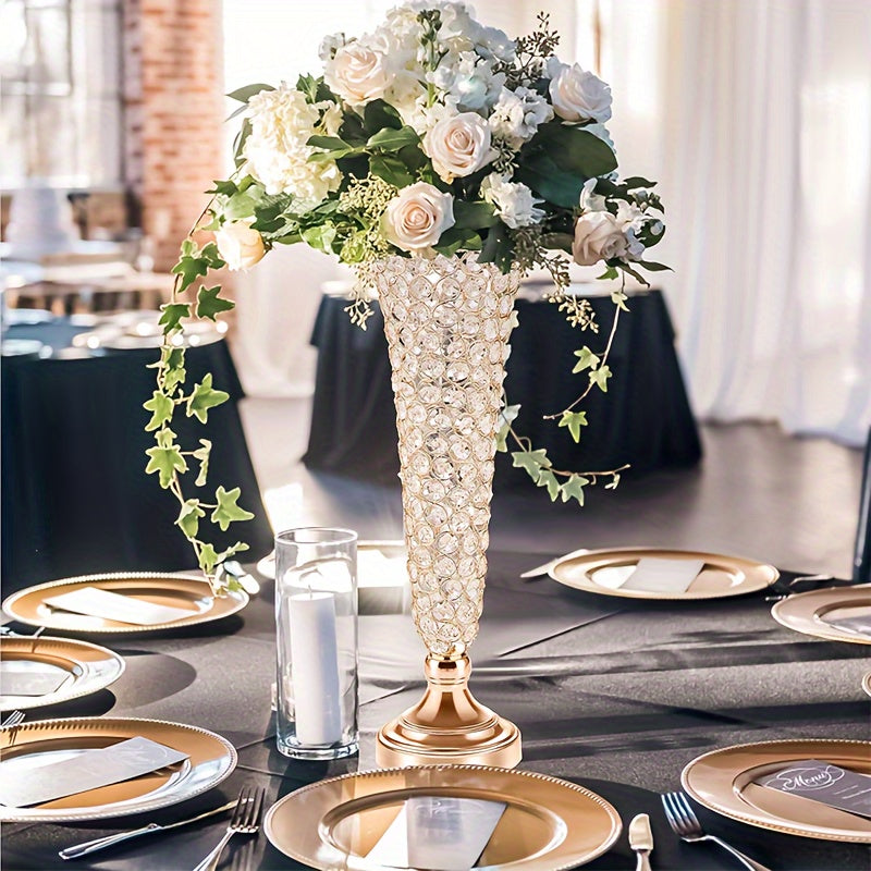 Crystal Glass Tall Vases 20 Inch Set of 2 – Elegant Centerpiece Vases for Wedding Celebrations, Dining Tables, Birthdays & Home Decoration