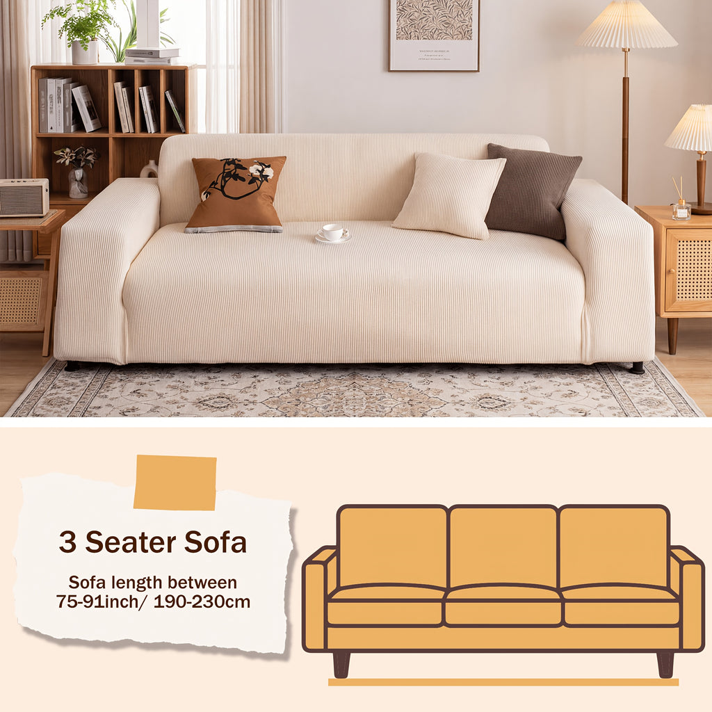 Sofa Slipcover with Skirt – Stretch Jacquard Full Coverage Couch Cover, Pet Proof Non-Slip Machine Washable, Fits 1 2 3 4 Seater Sofa for Living Room Bedroom, All Season Furniture Protector