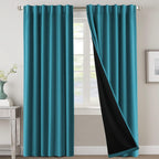 Blackout Curtains 2 Panels 100% Room Darkening 96 Inch Long – Triple Weave Thermal Insulated Back Tab & Rod Pocket Window Drapes for Bedroom & Living Room