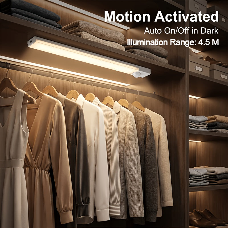 6-Pack Smart LED Motion Sensor Cabinet Light – USB Rechargeable, 3 Modes, Night Light for Bedroom, Stairs, Kitchen & Closet