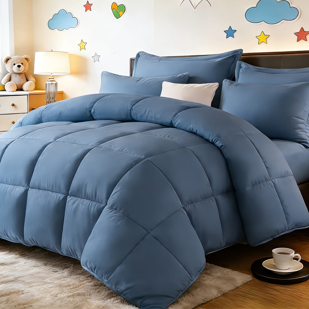 All Season Comforter Set with Pillowcases 2-3 Piece – Soft Fluffy Lightweight Bedding for Kids Dorm Apartment, 29 Colors Including Two-Tone, Twin Queen King Size