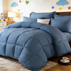 All Season Comforter Set with Pillowcases 2-3 Piece – Soft Fluffy Lightweight Bedding for Kids Dorm Apartment, 29 Colors Including Two-Tone, Twin Queen King Size