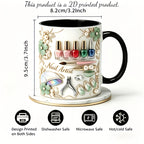 Nail Polish Ceramic Coffee Mug 11oz – Funny 3D Effect Manicure Cup, Two-Color Handle, Dishwasher Safe, Gift for Nail Techs & Beauty Lovers, Home Office Decor