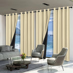 Complete Blackout Curtains 4-Panel Set – Black-Coated Film Thermal Insulated Grommet Top Curtains for Bedroom | Total Light Blocking Window Panels