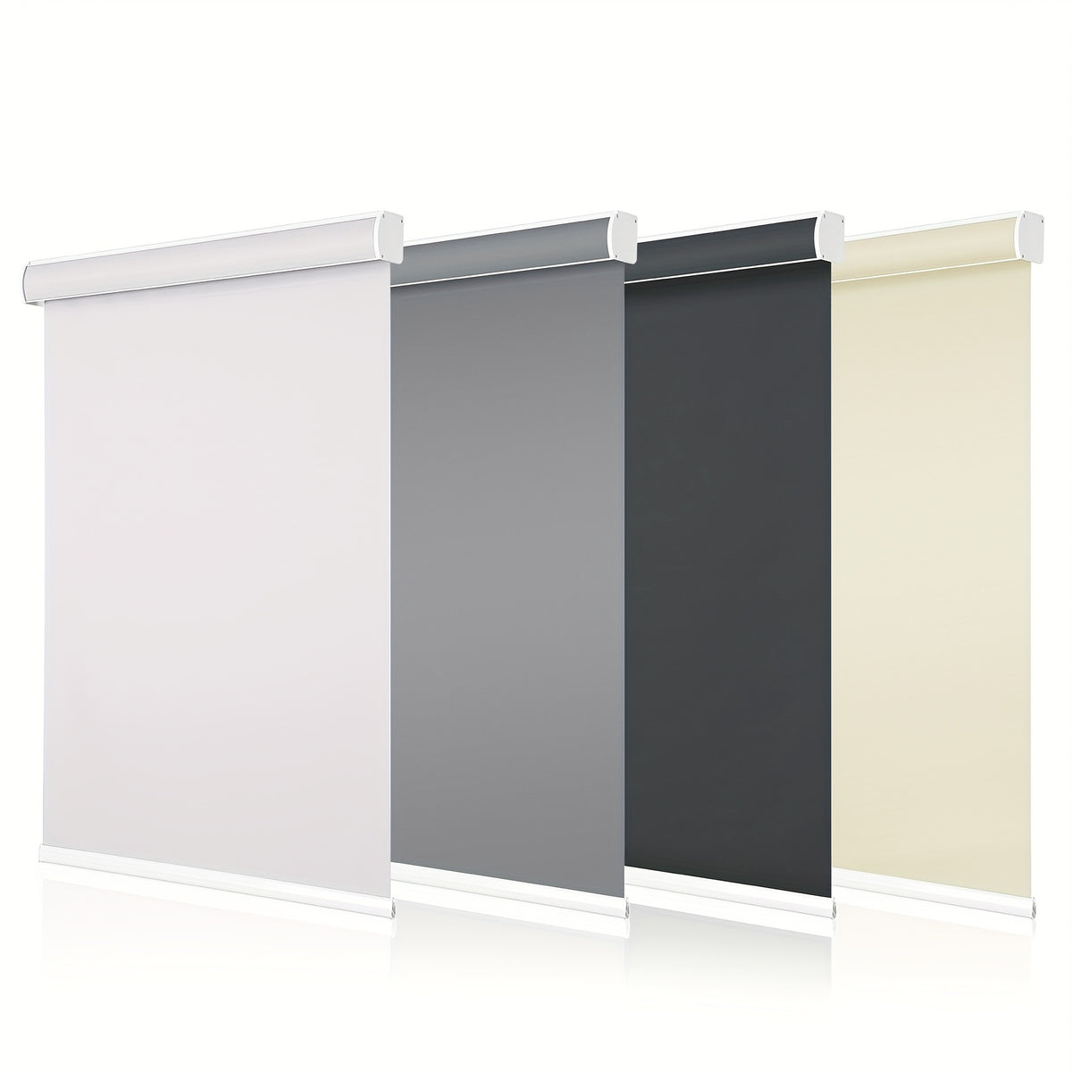 Blackout Cordless Roller Shades – Free-Stop Blinds with Valance Thermal Insulated UV Protection | 4 Colors, 26 Sizes