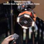 Portable Outdoor Fan 20000mAh Rechargeable USB Battery Operated with Remote Infinite Speed Control for Camping Road Trip Outdoor Indoor