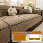 Chenille Sofa Seat Cover Non-Slip Pet Friendly Machine Washable All Season - Sofa Cushion Cover with Lace Belt for 1 2 3 4 Seater Armrest Backrest 3 Colors