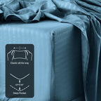 Luxury Striped Bed Sheet Set 3 or 4 Pcs – Hotel-Quality Deep Pocket 16", Extra Soft Breathable Cooling Sheets, Wrinkle & Fade Resistant, Twin Twin XL Full Queen King Cal King, 11 Colors