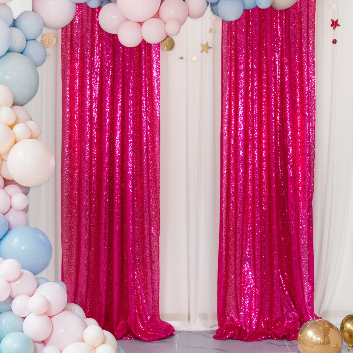 Sequin Curtain Backdrop Panels 24x84 Inches Set of 2 – Glitter Shimmer Party Backdrop for Weddings Birthdays Baby Showers Proms & Photo Booths, 31 Colors