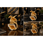 Dragon Crystal Cave Figurine 5.5" Decorative Resin Statue – Unique Dragon Sculpture for Home, Office & Bookshelf Decor