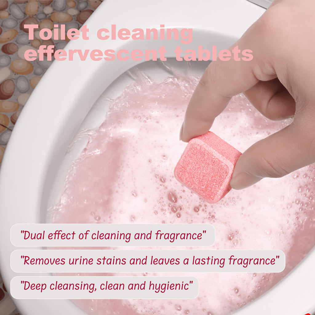Toilet Bowl Cleaner Tablets Pink Effervescent Automatic Cleaning Tabs Powerful Descaling Deodorizing Long-Lasting Fragrance Household Bathroom 36 72 108 Pcs