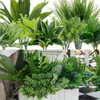 Artificial Boxwood Stems Set of 9 UV Protected Faux Greenery – Indoor Outdoor Fake Plants for Hanging Garden Porch Window Box Wedding Farmhouse Decor