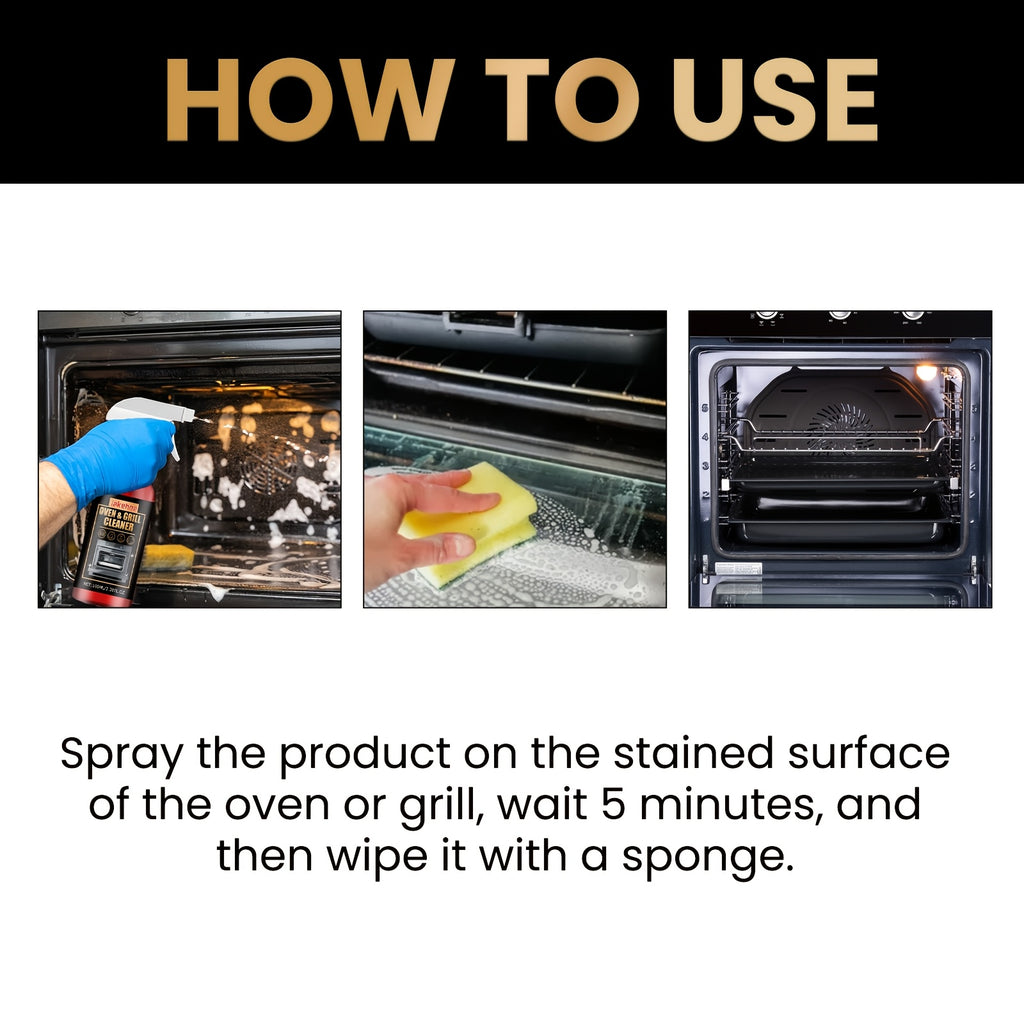 Stove & Oven Foam Cleaner Spray – Heavy-Duty Grease & Old Dirt Remover for Ovens, Grills & Kitchen Surfaces, Citric Acid Formula, Odor Eliminator, Hassle-Free Clean