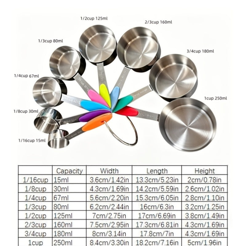 Measuring Cups & Spoons Set | Dry & Liquid | Choose 8-Piece Cups, 9-Piece Spoons, or 17-Piece Complete Set