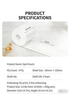 Ultra Soft Toilet Paper 4-Ply Thick Undyed Tissue Rolls, No Lint No Crumbs, Premium Bathroom Tissue for Home Hotel Office, Available in 1, 2 & 6 Roll Packs