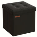 Foldable Storage Cube Ottoman Footstool – 11.6" Hidden Storage, 286 lb Capacity, for Living Room Bedroom Dorm, Ink Black Dark Gray Jelly Pink