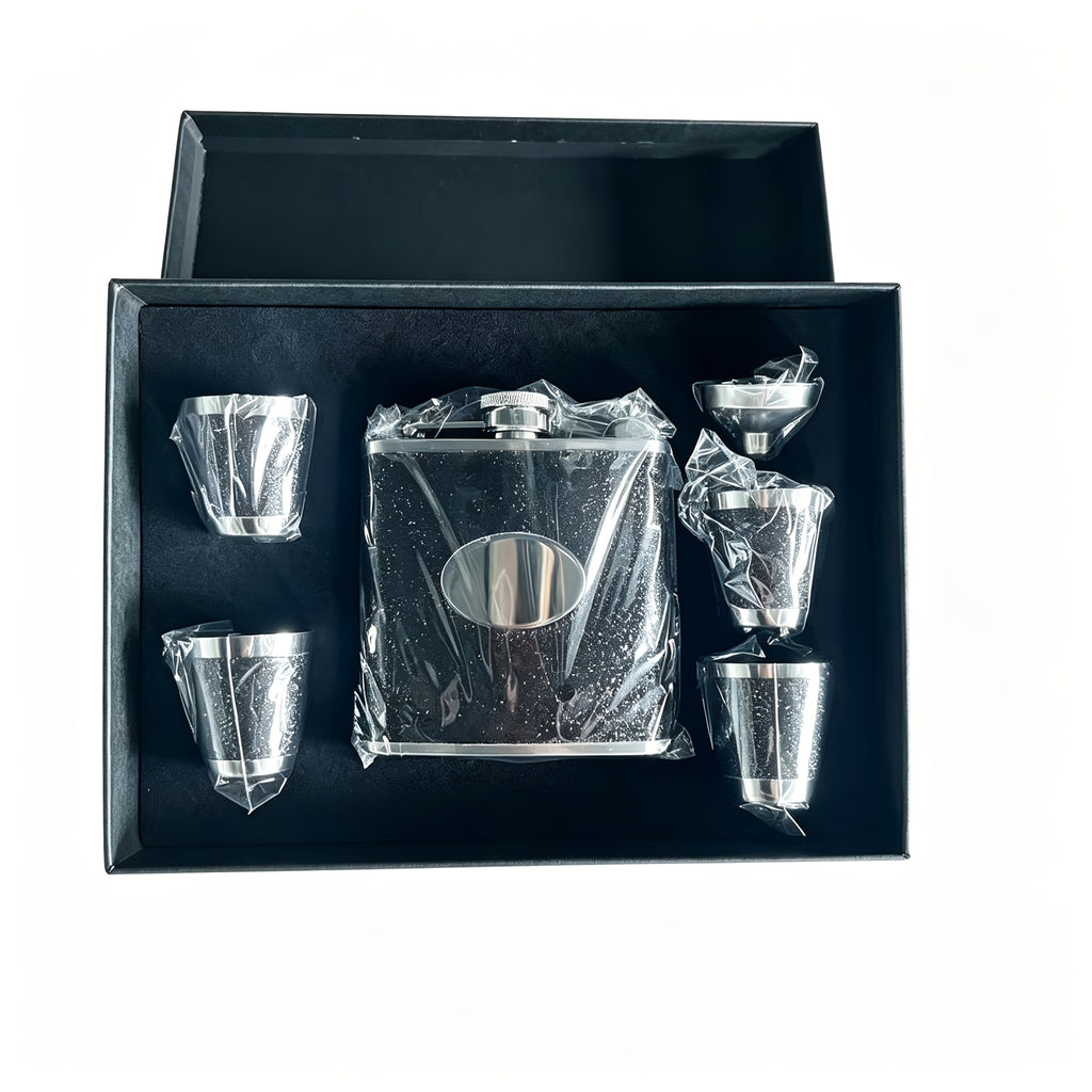 Whiskey Bottle Gift Set with Leather Case for Women – 6oz Stainless Steel Flask, 4 Glasses & Filter, Holiday Christmas Valentine's Day Gift for Girlfriend, Mom & Bar Lovers