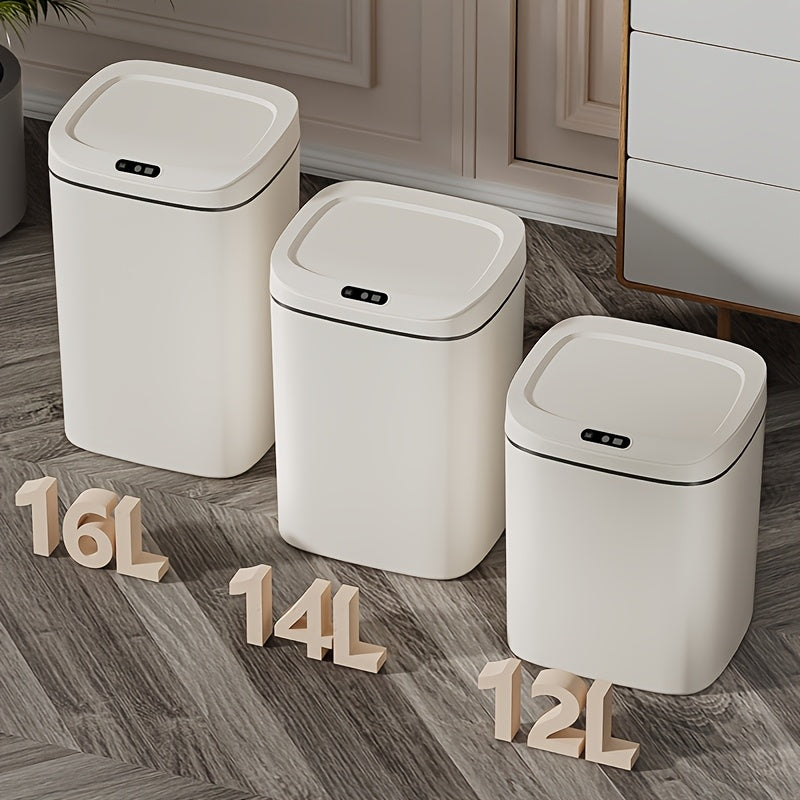 Smart Motion Sensor Touchless Trash Can with Odor-Sealing Lid Hands-Free Hygienic Waste Bin for Bathroom Office Bedroom Small Spaces 12L 16L 3.7 Gallon