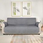 Universal Fit Sofa Slipcover Protector Washable 3 4 Seater, 5-Layer Quilted Pet-Friendly Couch Cover with Elastic Straps – Recliner & Loveseat Compatible, Non-Slip Furniture Protector for Living Room