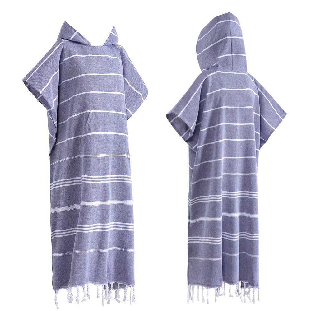 Hooded Surf Poncho Wearable Beach Towel Quick Dry Cotton Changing Robe Sandproof Lightweight for Swimming Diving Surfing Beach Bathing S L Multi Colors