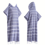 Hooded Surf Poncho Wearable Beach Towel Quick Dry Cotton Changing Robe Sandproof Lightweight for Swimming Diving Surfing Beach Bathing S L Multi Colors