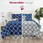 5-Piece Comforter Set – Reversible Quilted Down Alternative Bedding Set with Pillow Shams, Bed Skirt & Cushion | All Season | Twin, Queen, King