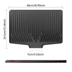 Large Silicone Dish Drying Mat & Drain Pad 34.5x19in – Slope Drainage Design, Heat Resistant, Countertop Protector for Kitchen & Bathroom