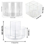 Lazy Susan Organizer Rotating Drink Mix Packet Holder Clear Turntable with Dividers for Powder Packets Water Flavor Packets Pantry Counter