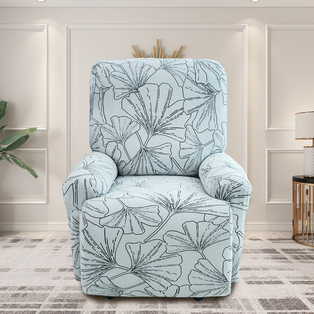 Recliner Slipcover Set of 4 with Side Pocket, Extra Large Jacquard Stretch Furniture Protector Cover, Elastic Band Closure, 92% Polyester All-Season Recliner Chair Cover for Living Room, 10 Patterns
