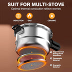 Stainless Steel Stovetop Pressure Cooker with Lid & Steamer Rack Multi-Function for Stewing Rice Sterilization Gas Stove Compatible Fast Safe Cooking